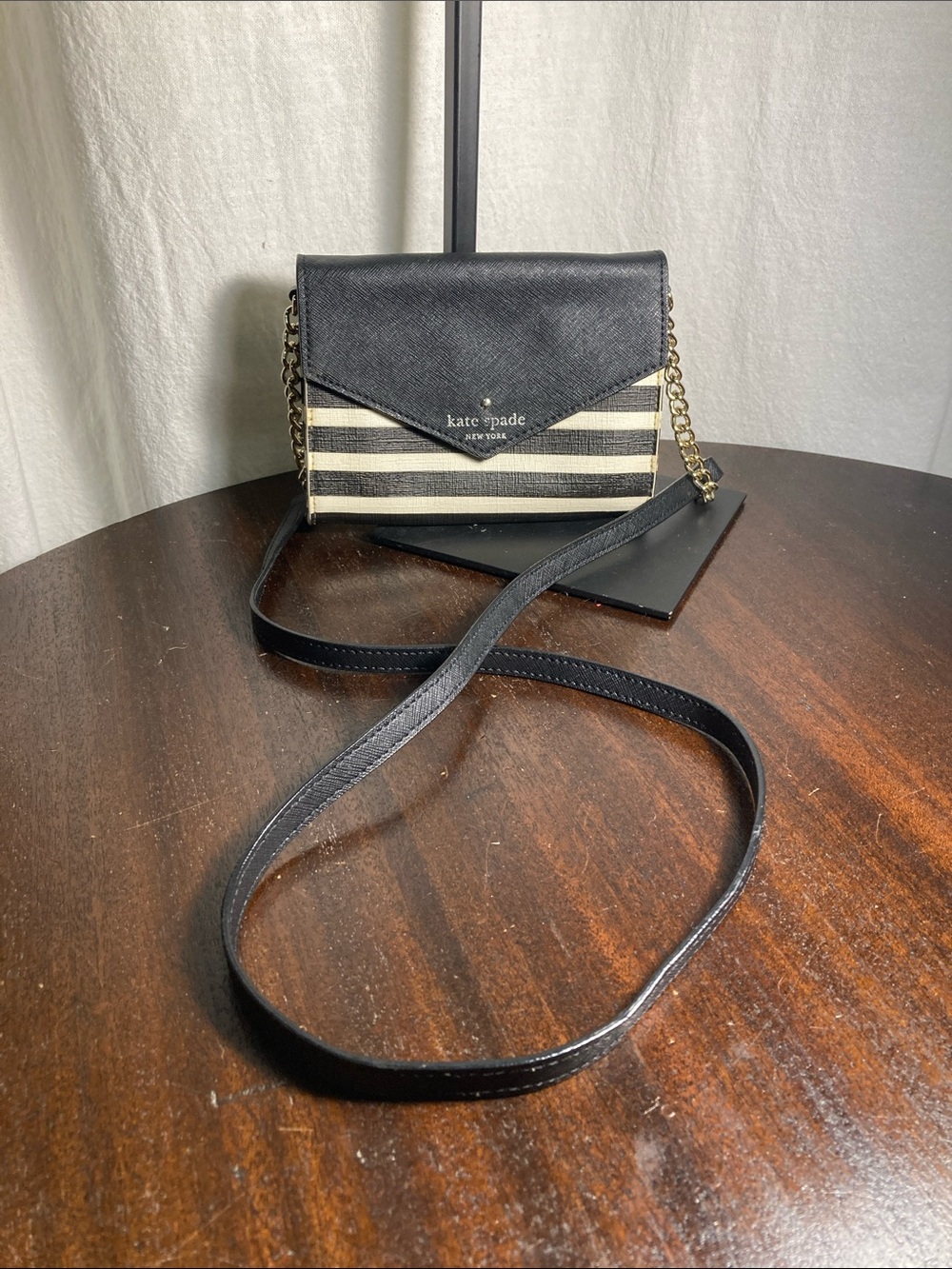 kate spade Fairmont black white Striped Crossbody